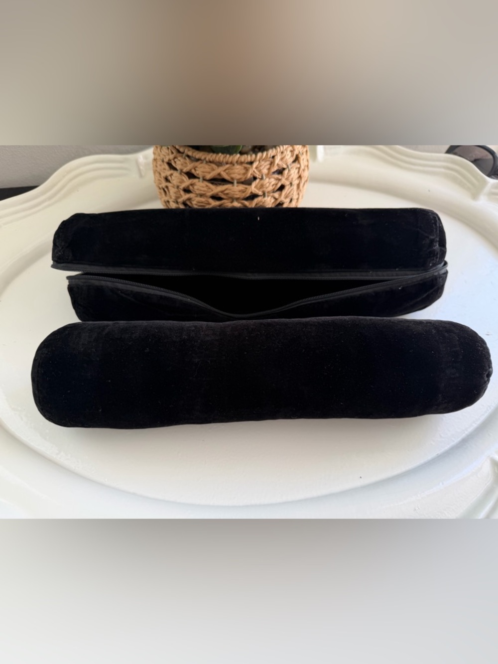 Black Velvet Jewelry Roll Case